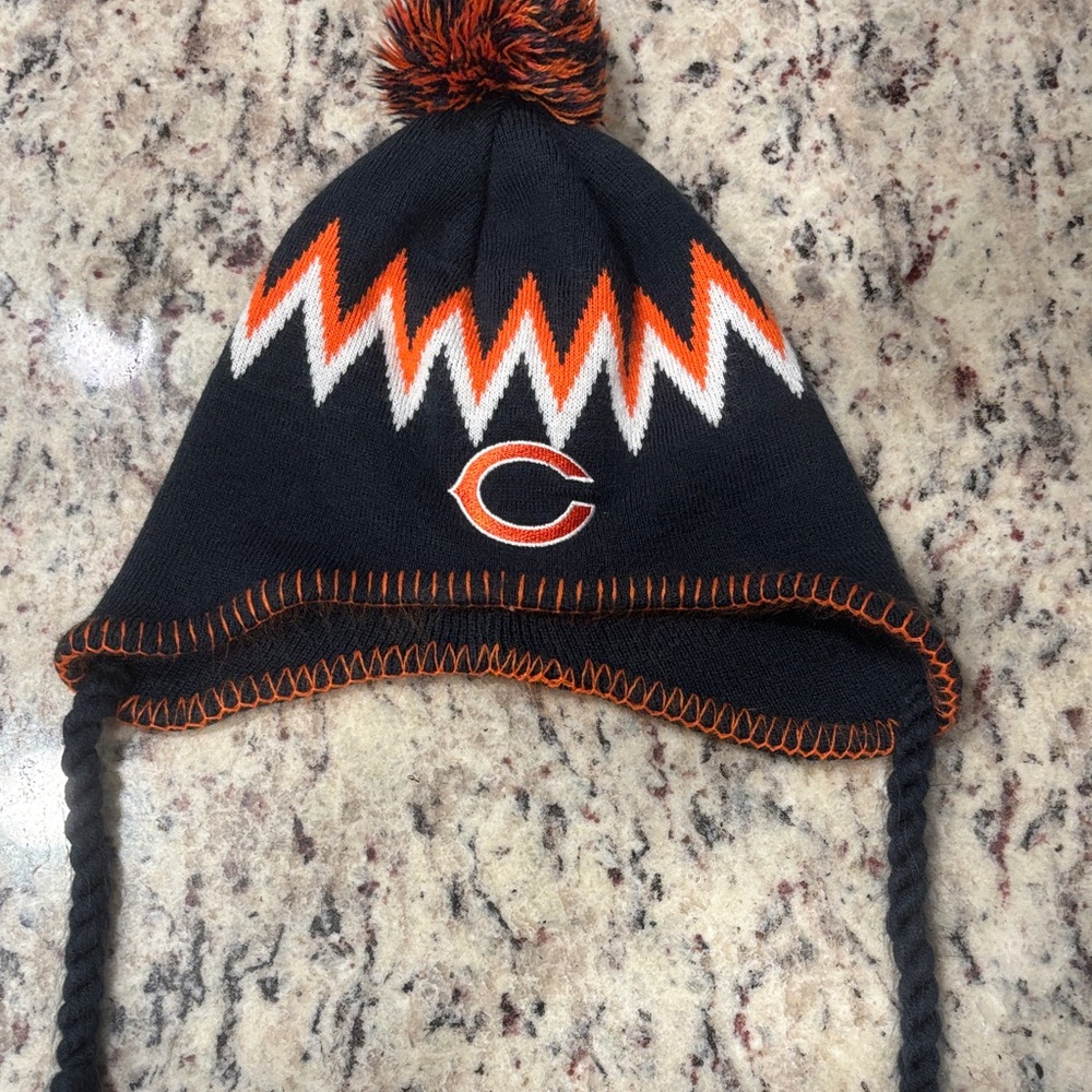Chicago Bears Football Sports NFL Beanie Cap Blue Orange Gift Warm Winter Hat